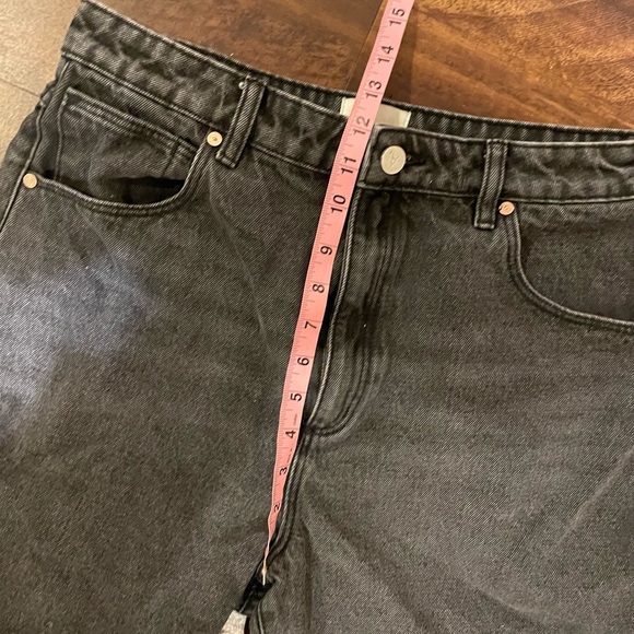 Abrand Jeans High Rise Black Gray Jean Denim Shorts - Picture 10 of 11